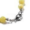 Faceted Round Natural Butter Jade Beaded Necklaces NJEW-F327-01A-03-3