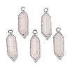 Natural Rose Quartz Faceted Double Terminal Pointed Pendants G-G181-05P-01-1