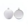 304 Stainless Steel Pendant Cabochon Settings STAS-P210-08P-1