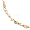 Ion Plating(IP) 304 Stainless Steel Textured Bar Link Chain Necklace NJEW-K249-10G-2