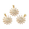 Rack Plating Brass Micro Pave Cubic Zirconia Pendants KK-E281-16G-2