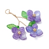 9Pcs 9 Colors Pearlized Glass Pearl Pendants PALLOY-JF03601-4