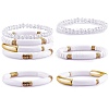 4Pcs 4 Style Acrylic Chunky Curved Tube Stretch Bracelet Sets BJEW-SW00074-06-1