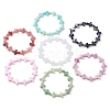 7Pcs 7 Colors Cross Acrylic Beads Stretch Bracelets for Women Men BJEW-JB11434-2