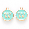 Golden Plated Alloy Enamel Charms X-ENAM-S118-05W-1