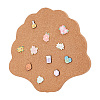 Shell Shape Wall Mounted Brooch Jewelry Display Cork Tray AJEW-WH0433-01B-1