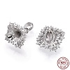 Rhodium Plated 925 Sterling Silver Micro Pave Cubic Zirconia Peg Bails STER-T004-53P-4