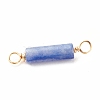 Dyed & Heated Natural Blue Aventurine Connector Charms PALLOY-JF01454-01-5