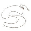 Brass Rolo Chains Necklaces for Women NJEW-D302-45P-3