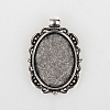 Vintage Tibetan Style Alloy Pendant Cabochon Bezel Settings X-TIBEP-O006-51AS-1