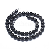 Natural Tourmalinated Quartz/Black Rutilated Quartz  Beads Strands G-D0003-C23-8MM-2