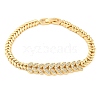 Golden Brass Micro Pave Cubic Zirconia Link Bracelets BJEW-P314-A07-G-1