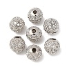 Round Brass Micro Pave Cubic Zirconia Beads X-ZIRC-N016-01P-8mm-4