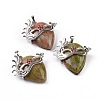 Natural Unakite Pendants G-P496-02P-03-1