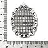 Tibetan Style Antique Silver Alloy Flat Oval Pendant Cabochon Settings TIBEP-M022-58AS-4