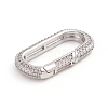 Brass Micro Pave Clear Cubic Zirconia Spring Gate Rings ZIRC-E164-06P-1