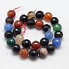 Natural Agate Round Beads Strand G-L084-14mm-10-3