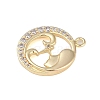 Brass Micro Pave Clear Cubic Zirconia Pendants FIND-B077-02G-09-2