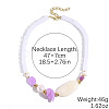 Resin Oval Cube Beaded Necklaces with Alloy End Chains WG28E0B-01-1