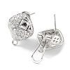 Rhombus Brass Micro Pave Cubic Zirconia Stud Earrings Finding KK-E083-06P-2