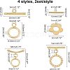 CHGCRAFT 8Sets 4 Style Brass Toggle Clasps KK-CA0001-55G-2