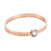 Crystal Rhinestone Flat Round Bangle BJEW-N017-013RG-1