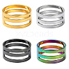 4Pcs 4 Colors Brass Rings RJEW-YW0001-05-1