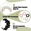 DICOSMETIC 5Pcs 5 Colors Elastic Rubber Bands & Plastic Imitation Pearl Beaded Hair Ties for Ponytail Holders OHAR-DC0001-03-4