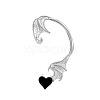 Enamel Dragon with Heart Cuff Earrings DRAG-PW0001-74C-AS-1