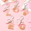 Resin & Acrylic & Faux Suede Tassel Keychain KEYC-YW00123-01-4