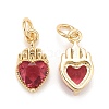 Brass Inlaid Clear Cubic Zirconia Charms KK-A161-29G-3