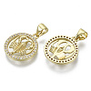 Brass Micro Pave Cubic Zirconia Pendants ZIRC-S061-199D-G-NF-2