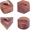 Fingerinspire 4 Pcs 4 Styles Black Walnut Ring Displays RDIS-FG0001-15-1