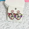 Printed Acrylic & Stud Dangle Earrings WG0012F-02-1