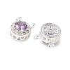Brass Micro Pave Cubic Zirconia Beads KK-G531-01S-04-2