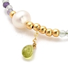 Natural Peridot Bead and Natural Fluorite Bead Bracelets BJEW-E098-06G-2