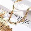 304 Stainless Steel Rhinestone Double Layered Necklaces NJEW-U026-03G-3