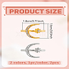 2Pcs 2 Colors Zinc Alloy Cuff Rings RJEW-LP0005-15-2