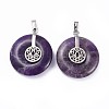 Natural Amethyst Pendants G-F640-B03-2