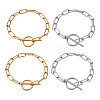 304 Stainless Steel Paperclip Chain Bracelets BJEW-TA0003-04-1