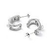 304 Stainless Steel Stud Earrings EJEW-D095-07P-2