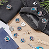 20Pcs Flower Zinc Alloy & Rhinestone & Glass Rivets BUTT-NB0001-84A-4
