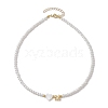 Brass with Glass Beads Necklace NJEW-JN04705-1