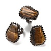 Natural Tiger Eye Open Cuff Ring RJEW-M166-03R-F-1