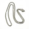 Tarnish Resistant Trendy Men's 201 Stainless Steel Curb Chain Necklaces NJEW-L043A-42P-1