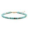 Natural & Synthetic Mixed Gemstone Beaded Braided Bracelets QH4784-M-3