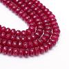 Faceted Rondelle Dyed Natural White Jade Bead Strands G-R343-6x8-07-1