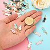 40Pcs 4 Colors Alloy Enamel Pendants ENAM-CJ0002-29-4