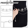 2Pcs 2 Styles Moon Sun Alloy Link Waist Body Chains AJEW-UN0002-20P-4