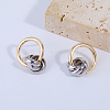 Two Tone Brass Twisted Hoop Earrings CZ4094-1